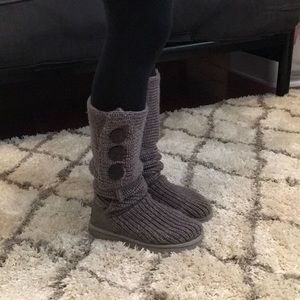 UGG knit gray boots.